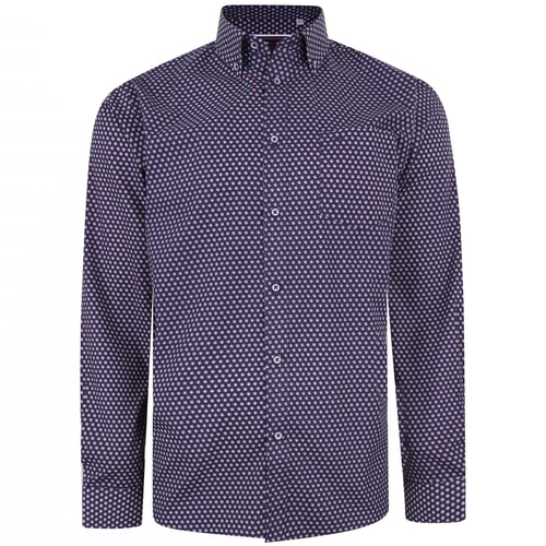 KAM Hemd mit Dobby Muster Blau